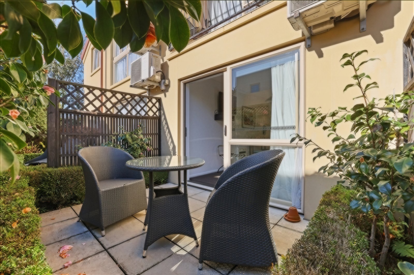 A north-facing private balcony at Lorenzo